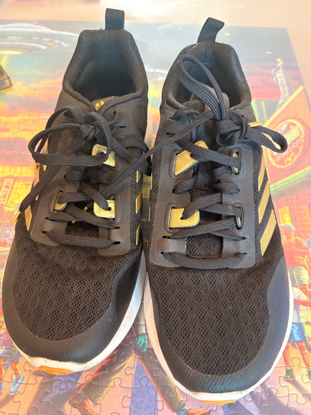 ADIDAS Edge Bounce Sneakers Black Gold Women’s Size 8